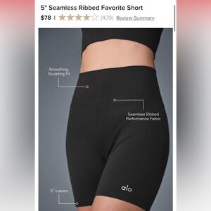 ALO Yoga Women's Black Seamless Bike Shorts